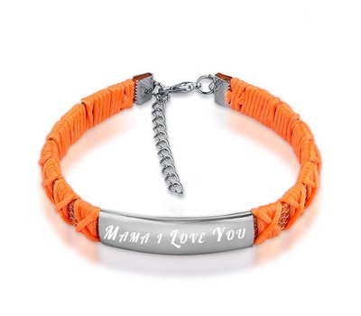 Armband met Naam Armband graveren dames oranje