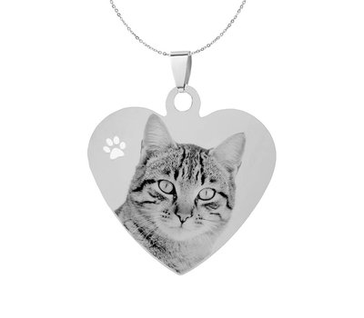 Graveer Ketting Foto en of tekst graveren op foto hanger hart klein zilver inclusief ketting