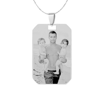 Graveer Ketting Foto en of tekst graveren op foto hanger kleine dogtag zilver inclusief ketting