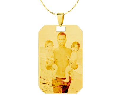 Graveer Ketting Foto en of tekst graveren op foto hanger kleine dogtag goud inclusief ketting