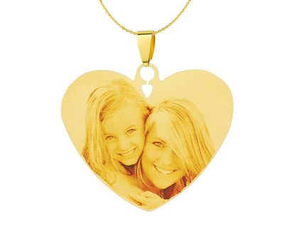 Graveer Ketting Foto en of tekst graveren op hanger Liefdes Hart Goud inclusief ketting