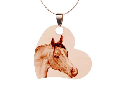 Graveer Ketting Foto en of Tekst graveren op hanger schuin hart Rosé goud inclusief ketting