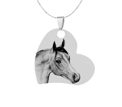 Graveer Ketting Foto en of Tekst graveren op hanger schuin hart zilver inclusief ketting