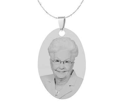 Graveer Ketting Foto en of tekst graveren op foto hanger ovaal zilver inclusief ketting