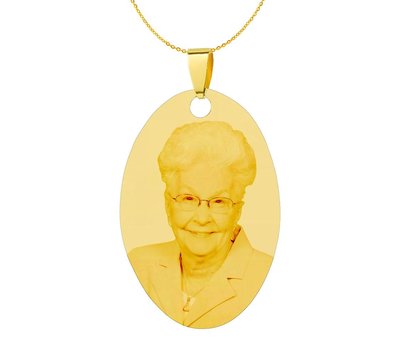 Ketting met foto Ketting Graveren Hanger ovaal goud