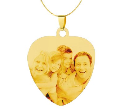 Ketting met foto Ketting Graveren Hanger Hart sweet groot goud