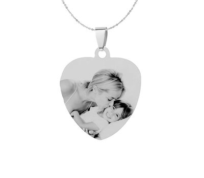 Graveer Ketting Foto en of tekst graveren op foto hanger sweet hart klein zilver inclusief ketting