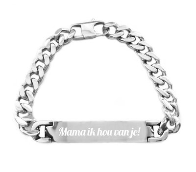 Armband met Naam Armband graveren heren zilver