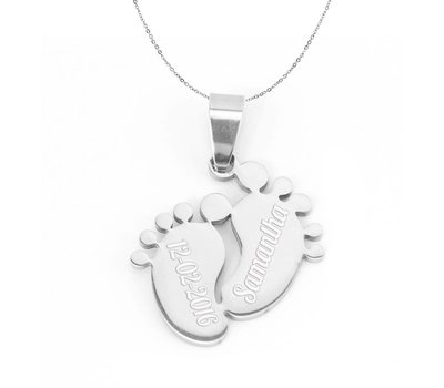 Mama Sieraden Babyvoetjes Ketting Zilver