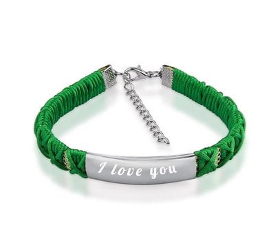 Armband met Naam Armband graveren dames groen