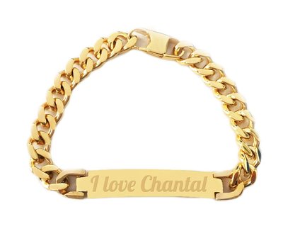Armband met Naam Armband graveren heren goud