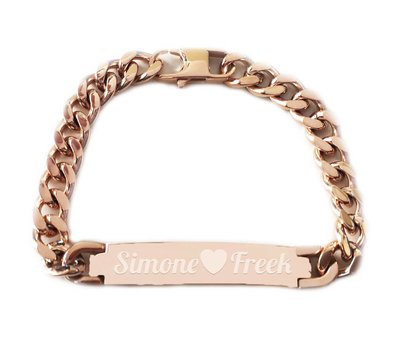 Armband met Naam Armband graveren heren rose goud