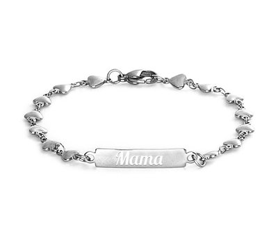 Armband met Naam Hartjes armband graveren zilver