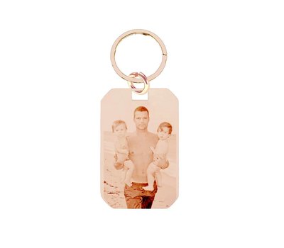 Sleutelhanger met foto Sleutelhanger Graveren Dogtag Klein Rosé Goud met foto en of tekst