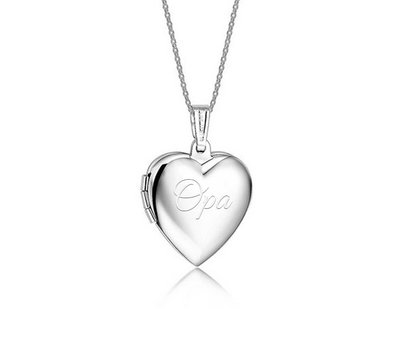 Graveer Sieraad Tekst graveren op hanger foto hart medaillon inclusief ketting