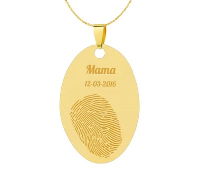 Vingerafdruk sieraad Vingerafdruk sieraad ovaal goud