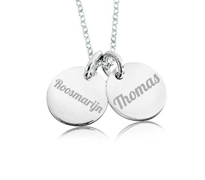 Ketting Graveren 2 Namen Ketting rond graveren zilver