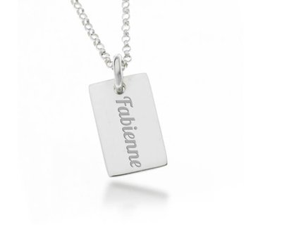 Mama Sieraden Ketting met Rechthoekje zilver