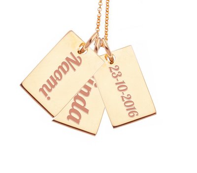 Mama Sieraden Zwanger Tweeling Ketting Rosé goud