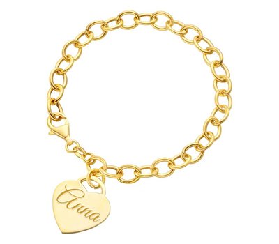 Armband met Naam Bedelarmband met Naambedel goud