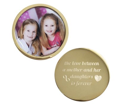 Munt voor Muntketting Ontwerp je eigen foto munt goud van roestvrij staal