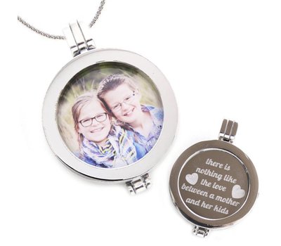 Ketting met foto Muntketting met foto munt zilver