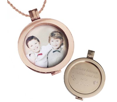 Ketting met foto Muntketting met foto munt rosé goud