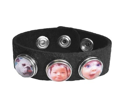 Foto Armbanden Clicks Foto armband zwart met 3 foto's