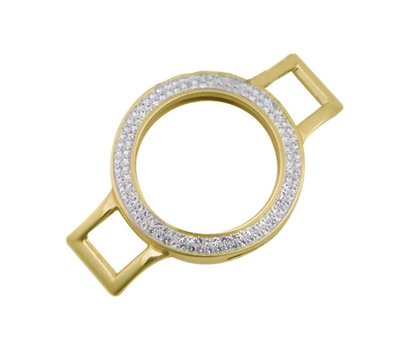 Armband voor munten Munthouder smal voor losse armband goud met strass van roestvrij staal