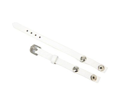 Armband voor munten Losse armband voor munthouder smal leer enkel wit