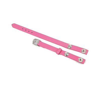 Armband voor munten Losse armband voor munthouder smal leer enkel roze