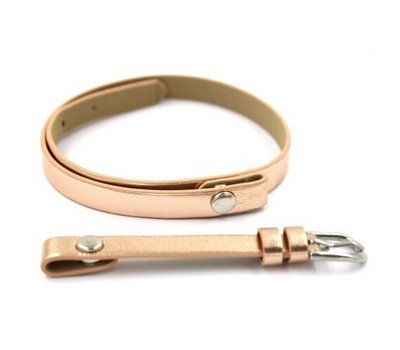 Armband voor munten Losse armband voor munthouder smal leer dubbel goud