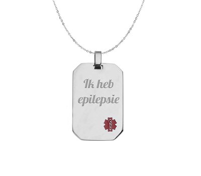 Medische Alert Sieraden Tekst graveren Medische alert hanger kleine dogtag van rvs met ketting