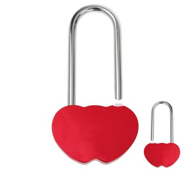 Slot Graveren Liefdesslot dubbel hart rood