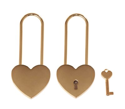 Slot Graveren Liefdesslot hart goud met lange sluiting