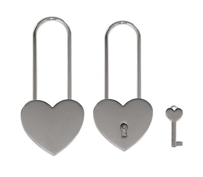 Slot Graveren Liefdesslot hart zilver met lange sluiting