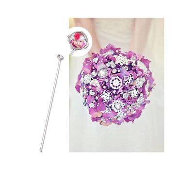 Foto Sieraad Clicks bloemen boeket speld zilver met 1 foto