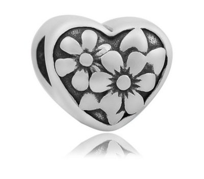Bedels en Kralen Bedel flower zilver voor bedelarmbanden