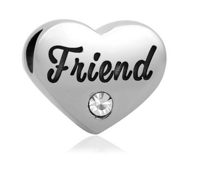 Bedels Kralen Friend geschreven bedel zilver