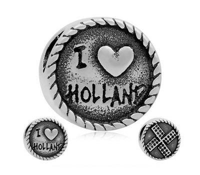 Bedels Kralen I love Holland bedel zilver