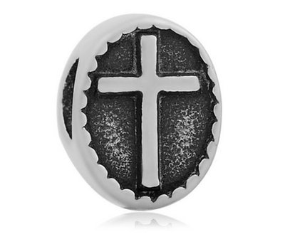 Bedels Kralen Kruis bedel zilver