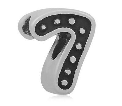 Bedels Kralen Cijfer 7 bedel zilver