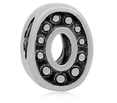 Bedels en Kralen Bedel cijfer 0 zilver voor bedelarmbanden