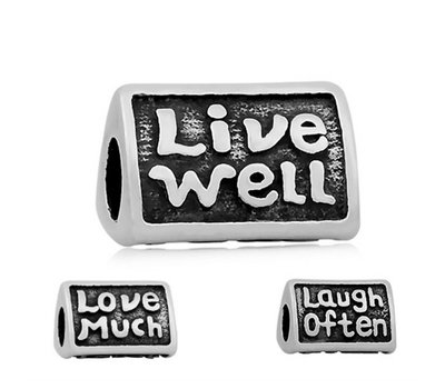 Bedels Kralen Live well bedel zilver