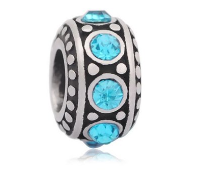 Bedels en Kralen Bedel steentjes blauw zilver voor bedelarmbanden