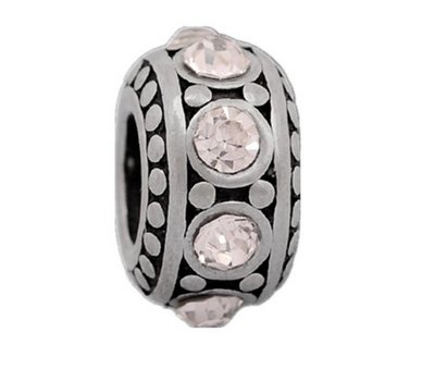 Bedels Kralen Stones wit bedel zilver