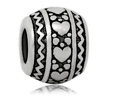 Bedels Kralen Hearts bedel zilver