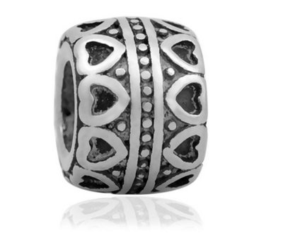 Bedels en Kralen Bedel liefdes hartjes zilver voor bedelarmbanden