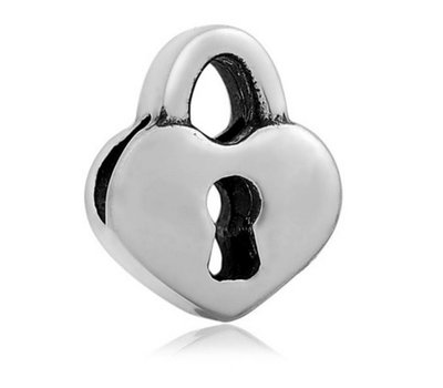 Bedels Kralen Liefdes slot bedel zilver