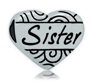 Bedels Kralen Family hartje sister bedel zilver
